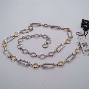 Style & Co Silver Gold Metal Belt